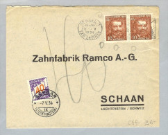 Liechtenstein 1934-05-07 Taxierter Brief 40Rp. Zu# NP 19 - Taxe