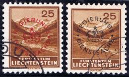 Liechtenstein Dienst 1935 Zu#D15+16 Mi#D15a/b Gestempelt - Servizio