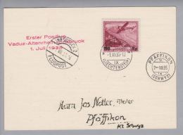 Liechtenstein 1935-07-01 Vaduz 1. Postflug Vaduz-Altenrhein-Innsbruck - Aéreo