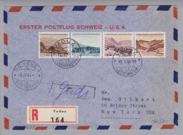 Liechtenstein 1946-01-12 Erstflug Schweiz-USA New York CHF 2.00 - Posta Aerea