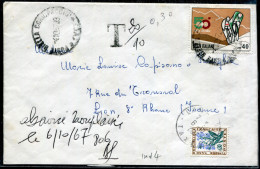 FRANCE - TAXE N° 99 / LETTRE D'ITALIE LE 4/10/1967 POUR LYON - SUP - 1960-.... Covers & Documents