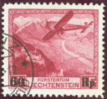 Liechtenstein Flug 1935 60Rp. Auf 1Fr. Zu#F16 Mi#146 Gestempelt - Air Post