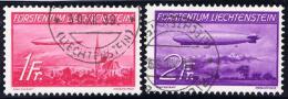 Liechtenstein Flug 1936 Zeppelinsatz Zu#F14/15 Mi#149/150 Gestempelt - Aéreo