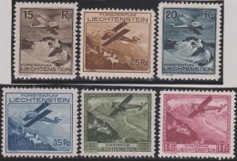 Liechtenstein Flug 1930 Satz Zu#F1-6 Mi#108-113 * Falz - Luchtpostzegels