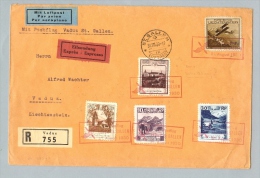 Liechtenstein 1930-08-31 Postflug Vaduz>SG 90Rp Zu#94A - Poste Aérienne