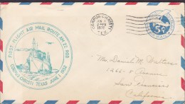 United States Postal Stationery Ganzsache Entier First Flight Air Mail Route CORPUS CHRISTI Texas 1932 Cover Lettre - 1921-40