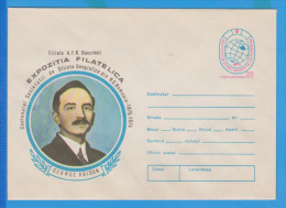 GEORGE VALSAN GEOGRAPHIC SOCIETY SCIENCE ROMANIA  POSTAL STATIONERY  ENTIER POSTAUX - Geography