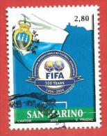 SAN MARINO USATO - 2008 - Centenario Della FIFA - € 2,80 - S. 1990 - Usati