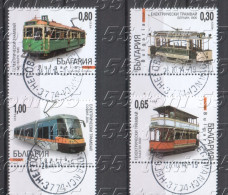 2014, Transport TRAM TRAMWAY  4v.- Used/oblitere (O)  Bulgaria/Bulgarie - Tram