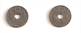10 Centimes Etat Français, Petit Module - Zinc - ETAT TTB - 1943 - G 291-F142-2 - 10 Centimes