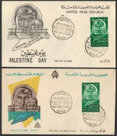 Egypt  UAR 1961 2 FDC First Day Cover Palestine Day Two Different Designs - Storia Postale