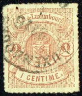 1865  Armoiries  Percé En Lignes Colorées   1 Cent.  Oblitéré - 1859-1880 Armoiries