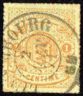 1865  Armoiries  Percé En Lignes Colorées   1 Cent. Orange -rouge  Oblitéré - 1859-1880 Wappen & Heraldik