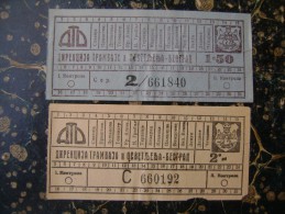 Yugoslavia-Serbia-Beograd-TRAM TICKETSX2-cca 1930  (3098) - Europe