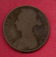 UK, 1889,  Fine Used Coin, 1 Penny, Victoria, Bronze,  KM 790, C2809 - D. 1 Penny