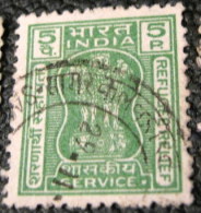 India 1971 Asokan Capital Pillar Service Refugee Relief 5p - Used - Wohlfahrtsmarken