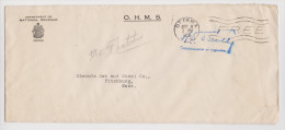 CANADA LETTRE FREE OTTAWA 8 AVRIL 1939 O.H.M.S. DEPARTMENT OF NATIONAL REVENUE POUR FITCHBURG USA - 2 Scans - - Brieven En Documenten