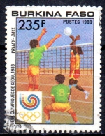 BURKINA FASO 1988 Olympic Games, Seoul, And "Olymphilex '88" Olympic Stamps Exhibition, Rome - 235f.   - Volleyball  FU - Burkina Faso (1984-...)