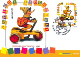 Italia 2015 FDC Maximum Card Europa Antichi Giocattoli Pinocchio Con Triciclo 1940 0,80 Euro - Andere