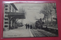 Cp Pontcharra Saint Forgeux La Gare Remppierrage - Pontcharra-sur-Turdine