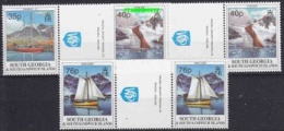 South Georgia 1995 Yachts 3v Gutter ** Mnh (22659) - Géorgie Du Sud