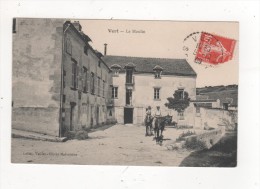 Carte Postale Ancienne VERT SEINE OISE LE MOULIN 1909 Cavalier Cheval VEILLET MALVOISINE Animée - Vert-le-Petit