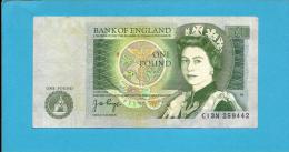 GREAT BRITAIN - 1 POUND - ND ( 1978 - 80 ) - P 377 A - Sign. J. B. Page - BANK OF ENGLAND - 2 Scans - 1 Pond