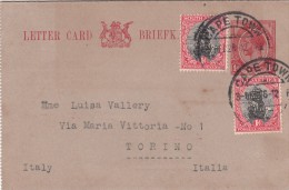 Cape Town To Torino, Periodo Inglese.  Letter Card Intero Postale 1926 - Cartas