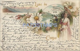 11768 ITALY LAGO DI COMO LOMBARDIA GRUSS AUS VIEW PANORAMIC YEAR 1899 CIRCULATED TO ARGENTINA POSTAL POSTCARD - Andere & Zonder Classificatie