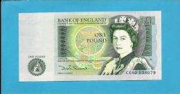 GREAT BRITAIN - 1 POUND - ND ( 1981 - 84 ) - P 377 B - Sign. D. H. F. Somerset - BANK OF ENGLAND - 2 Scans - 1 Pound