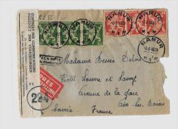 BELGIQUE – NAMUR 1C. 2.8.45 / Yv.N°375 Bde 3 + 380 Bde 3sur Dévant D’envel. « Exprès » & Gri - WW II (Covers & Documents)