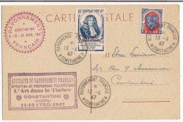 Carte Postale 1947 Cachet Rayonnement Français Constantine ( Taxée ) - Brieven En Documenten