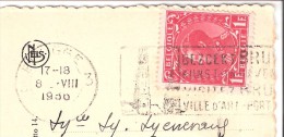 COB 403-Léopold III-Carmin-rouge-1936-flamme Touristique Brugge-sur CP Groene Rei-Quai Vert- - 1934-1935 Leopoldo III