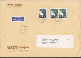 Norway PAR AVION Label VEST Auksjon STAVANGER BREV 1980 Cover Brief ODENSE C. Denmark - Cartas & Documentos