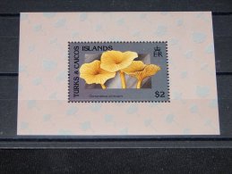 Turks And Caicos - 1991 Mushrooms Block (1) MNH__(TH-13605) - Turks E Caicos