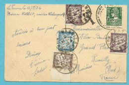 340 Op Kaart Met Stempel LA PANNE Naar MASNIERES (France), Getaxeerd (taxe) Met 1,15Fr Aan Franse Strafportzegels - 1932 Cérès Et Mercure