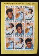 GAMBIE Elvis Presley Rock And Roll Pioneer 1935-1977. Feuillet 9 Valeurs ** MNH. - Elvis Presley