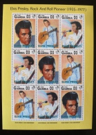 GAMBIE Elvis Presley Rock And Roll Pioneer 1935-1977. Feuillet 9 Valeurs   ** MNH. - Elvis Presley