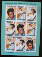 DOMINICA, DOMINIQUE Elvis Presley Rock And Roll Pioneer 1935-1977. Feuillet 9 Valeurs   ** MNH. - Elvis Presley