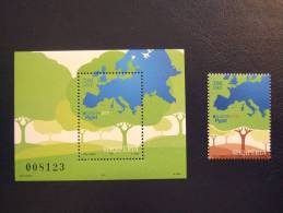 Albania 2011   Stamp + Block  CEPT   MNH **        (P57 - 350) - 2011