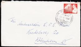 1969. Frederik IX 70 Years Ann. 60 Øre Red DUNDAS BESØG KNUD RASMUSSENS HUS 24. 3.1969.  (Michel: 72) - JF175611 - Used Stamps