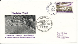 France Cover Stampexhibition France - Germany 9-10/11-1974 With Flughafen Tegel Berlin Cachet - Lettres & Documents