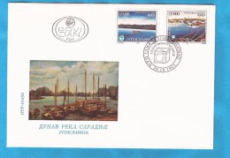 1993 2628-29  JUGOSLAVIJA EUROPA JUGOSLAWIEN  DANUBIO  Frachtschiffe Faerschiffe    FDC - Lettres & Documents