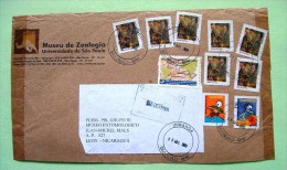 Brazil 2009 Front Of Cover To Nicaragua - Theater Letter On Map Shoemaker Dress Maker - Brieven En Documenten