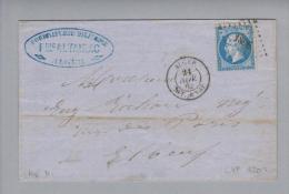 Algerien 1862-11-21 Brief Von Alger Nach Elbeuf Frankiert Mit Mi# 21a - 1852 Louis-Napoleon