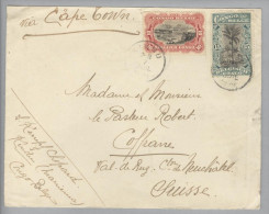 Belgisch-Kongo 1914-07-07 Kindu Brief Via Capetown Nach Coffrane NE/CH - Storia Postale