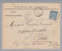 Afrika Dahomey Mit Benin Marke Porto-Novo 1903-07-01 Brief Mit Mi#35 Nach Paris - Cartas & Documentos