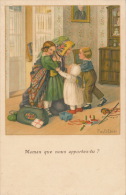 ENFANTS - LITTLE GIRL - MAEDCHEN - Jolie Carte Fantaisie Viennoise Femme Jouets Et Enfants Signée PAULI EBNER - Ebner, Pauli