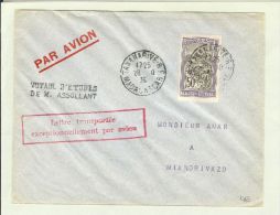 Madagaskar 1936-10-28 Aufklärungsflug M.Assollant 50C. - Airmail