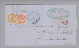 Réunion St.Denis 1863-09-06 Brief Via Suez Nach Bordeaux - Cartas & Documentos